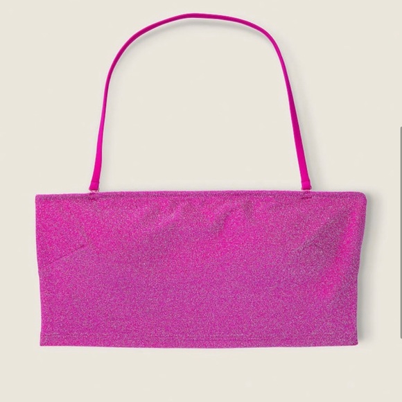 🆕 || VS PINK || 3p Set / Shimmer Tops & Swim CoverUp Mini Skirt - Picture 2 of 6